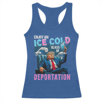 Funny Enjoy An Ice Cold Glass Of Deportation Racerback Tank Top American Flag - Wonder Print Shop