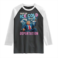 Funny Enjoy An Ice Cold Glass Of Deportation Raglan Shirt American Flag - Wonder Print Shop