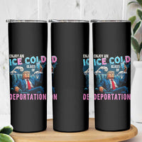 Funny Enjoy An Ice Cold Glass Of Deportation Skinny Tumbler American Flag - Wonder Print Shop
