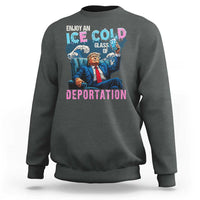 Funny Enjoy An Ice Cold Glass Of Deportation Sweatshirt American Flag - Wonder Print Shop