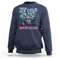Funny Enjoy An Ice Cold Glass Of Deportation Sweatshirt American Flag - Wonder Print Shop