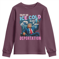 Funny Enjoy An Ice Cold Glass Of Deportation Youth Sweatshirt American Flag - Wonder Print Shop
