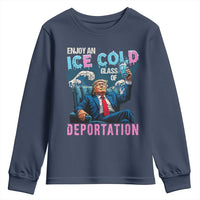 Funny Enjoy An Ice Cold Glass Of Deportation Youth Sweatshirt American Flag - Wonder Print Shop