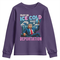 Funny Enjoy An Ice Cold Glass Of Deportation Youth Sweatshirt American Flag - Wonder Print Shop