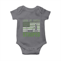 Funny Gardening Lawn Mower Baby Onesie Look At Those Stripes American Flag - Wonder Print Shop