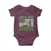 Funny Gardening Lawn Mower Baby Onesie Look At Those Stripes American Flag - Wonder Print Shop
