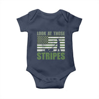 Funny Gardening Lawn Mower Baby Onesie Look At Those Stripes American Flag - Wonder Print Shop