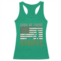 Funny Gardening Lawn Mower Racerback Tank Top Look At Those Stripes American Flag - Wonder Print Shop