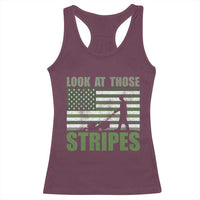Funny Gardening Lawn Mower Racerback Tank Top Look At Those Stripes American Flag - Wonder Print Shop