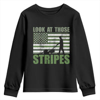 Funny Gardening Lawn Mower Youth Sweatshirt Look At Those Stripes American Flag - Wonder Print Shop