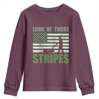 Funny Gardening Lawn Mower Youth Sweatshirt Look At Those Stripes American Flag - Wonder Print Shop