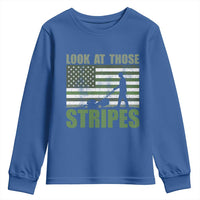 Funny Gardening Lawn Mower Youth Sweatshirt Look At Those Stripes American Flag - Wonder Print Shop