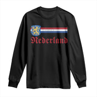 Nederland Holland Emblem Lion Vintage Dutch Flag Long Sleeve Shirt