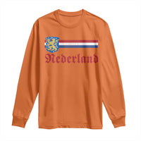Nederland Holland Emblem Lion Vintage Dutch Flag Long Sleeve Shirt