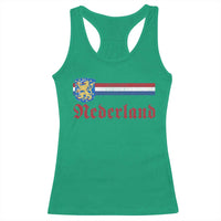 Nederland Holland Emblem Lion Vintage Dutch Flag Racerback Tank Top