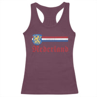 Nederland Holland Emblem Lion Vintage Dutch Flag Racerback Tank Top