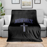 Norway Vintage Soccer Design The Nordic Cross Flag Throw Blanket