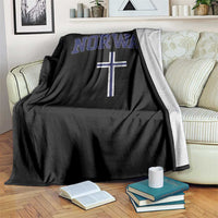 Norway Vintage Soccer Design The Nordic Cross Flag Throw Blanket