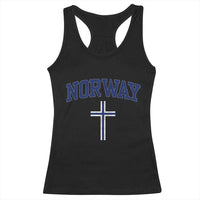 Norway Vintage Soccer Design The Nordic Cross Flag Racerback Tank Top