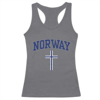 Norway Vintage Soccer Design The Nordic Cross Flag Racerback Tank Top