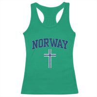 Norway Vintage Soccer Design The Nordic Cross Flag Racerback Tank Top