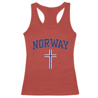Norway Vintage Soccer Design The Nordic Cross Flag Racerback Tank Top