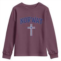 Norway Vintage Soccer Design The Nordic Cross Flag Youth Sweatshirt