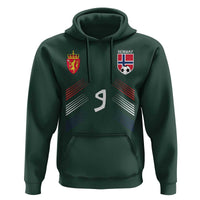 Norway Football Crest Jersey Style Hoodie Number 9 Viking Athletic for Soccer Fan