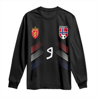 Norway Football Crest Jersey Style Long Sleeve Shirt Number 9 Viking Athletic for Soccer Fan