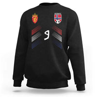 Norway Football Crest Jersey Style Sweatshirt Number 9 Viking Athletic for Soccer Fan