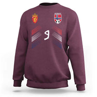 Norway Football Crest Jersey Style Sweatshirt Number 9 Viking Athletic for Soccer Fan