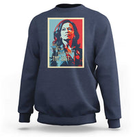 The First But Not The Last Sweatshirt Madam Harris 2024 USA Portrait Presidential Election - Wonder Print Shop