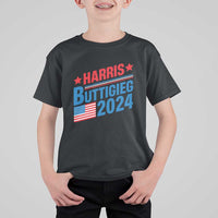 Harris Buttigieg 2024 T Shirt For Kid Presidential Election American Flag - Wonder Print Shop
