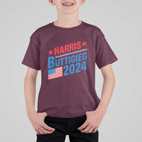 Harris Buttigieg 2024 T Shirt For Kid Presidential Election American Flag - Wonder Print Shop