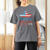 Harris Ocasio Cortez 2024 T Shirt For Women American Flag Election Star - Wonder Print Shop