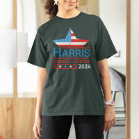 Harris Ocasio Cortez 2024 T Shirt For Women American Flag Election Star - Wonder Print Shop