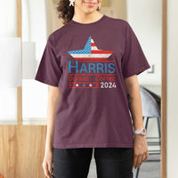 Harris Ocasio Cortez 2024 T Shirt For Women American Flag Election Star - Wonder Print Shop