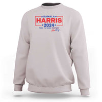 Harris 2024 Time To Make Herstory Sweatshirt American Flag Election Star - Wonder Print Shop