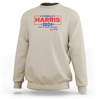 Harris 2024 Time To Make Herstory Sweatshirt American Flag Election Star - Wonder Print Shop