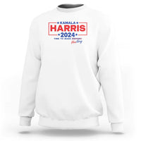 Harris 2024 Time To Make Herstory Sweatshirt American Flag Election Star - Wonder Print Shop