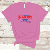 Harris 2024 Time To Make Herstory T Shirt American Flag Election Star - Wonder Print Shop