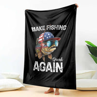 Funny Make Fishing Great Again Throw Blanket Bass Fishing - Wonder Print Shop