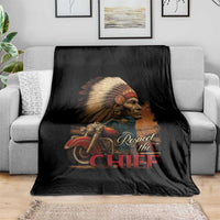 Indian American Rider Throw Blanket Respect The Native Chief Native American Motorcycle - Wonder Print Shop