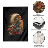 Indian American Rider Garden Flag Respect The Native Chief Native American Motorcycle - Wonder Print Shop