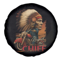 Indian American Rider Spare Tire Cover Respect The Native Chief Native American Motorcycle - Wonder Print Shop