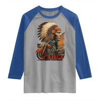 Indian American Rider Raglan Shirt Respect The Native Chief Native American Motorcycle - Wonder Print Shop