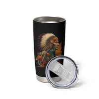 Indian American Rider Tumbler Cup Respect The Native Chief Native American Motorcycle - Wonder Print Shop