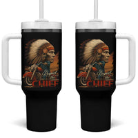 Indian American Rider Tumbler With Handle Respect The Native Chief Native American Motorcycle - Wonder Print Shop