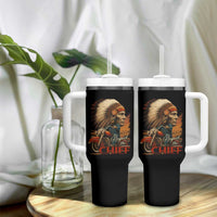 Indian American Rider Tumbler With Handle Respect The Native Chief Native American Motorcycle - Wonder Print Shop