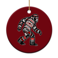 Bigfoot Native American Northwest Coast Art Ceramic Ornament